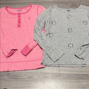 Old Navy Pink and Gray Long Sleeve Tees**